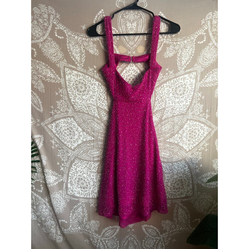 NWT Oh Polly Emilion Embellished Cut Out Mini Dress in Fuchsia - Picture 4 of 9